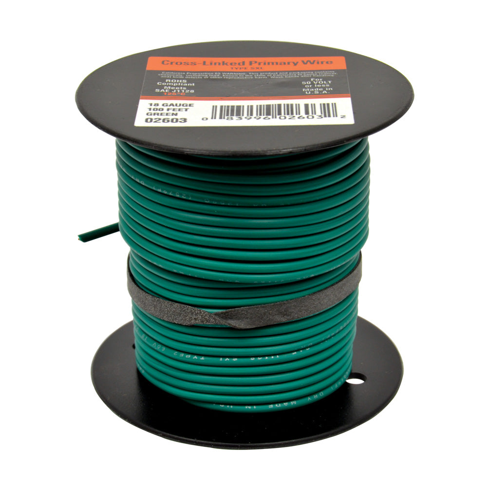 Cr Link Pri Wire Grn 18G 100'