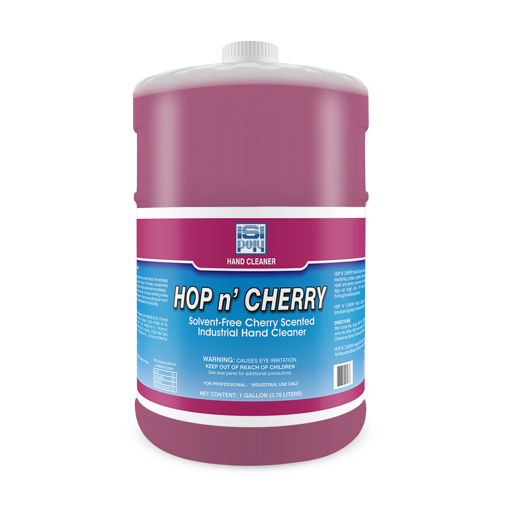 ISI-Poly Hop N' Cherry Hand Cleaner with Dispenser- 1 Gallon - Pack of 4