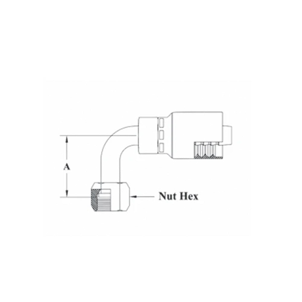 1/2 inch Hose x  13/16X16  O-Ring Face Seal 90 Female Swivel