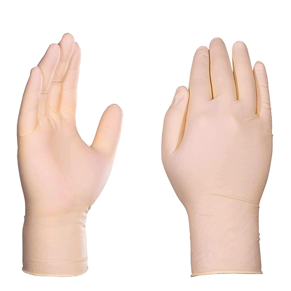 Ammex Gloveworks Ivory Latex Powder Free Industrial Medium Gloves ILHD