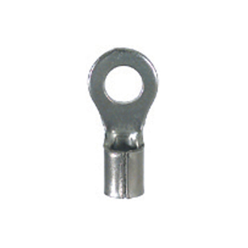 12-10 Gauge Uninsulated High Temperature Ring Terminal #8 Stud Nickel Plated Steel