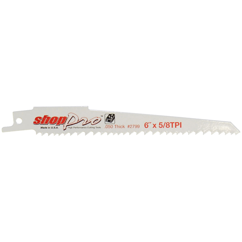 Shoppro 6 x 3/4 x 0.050 Cobalt Wood Reciprocating Saw Blade - 5/8 Tpi