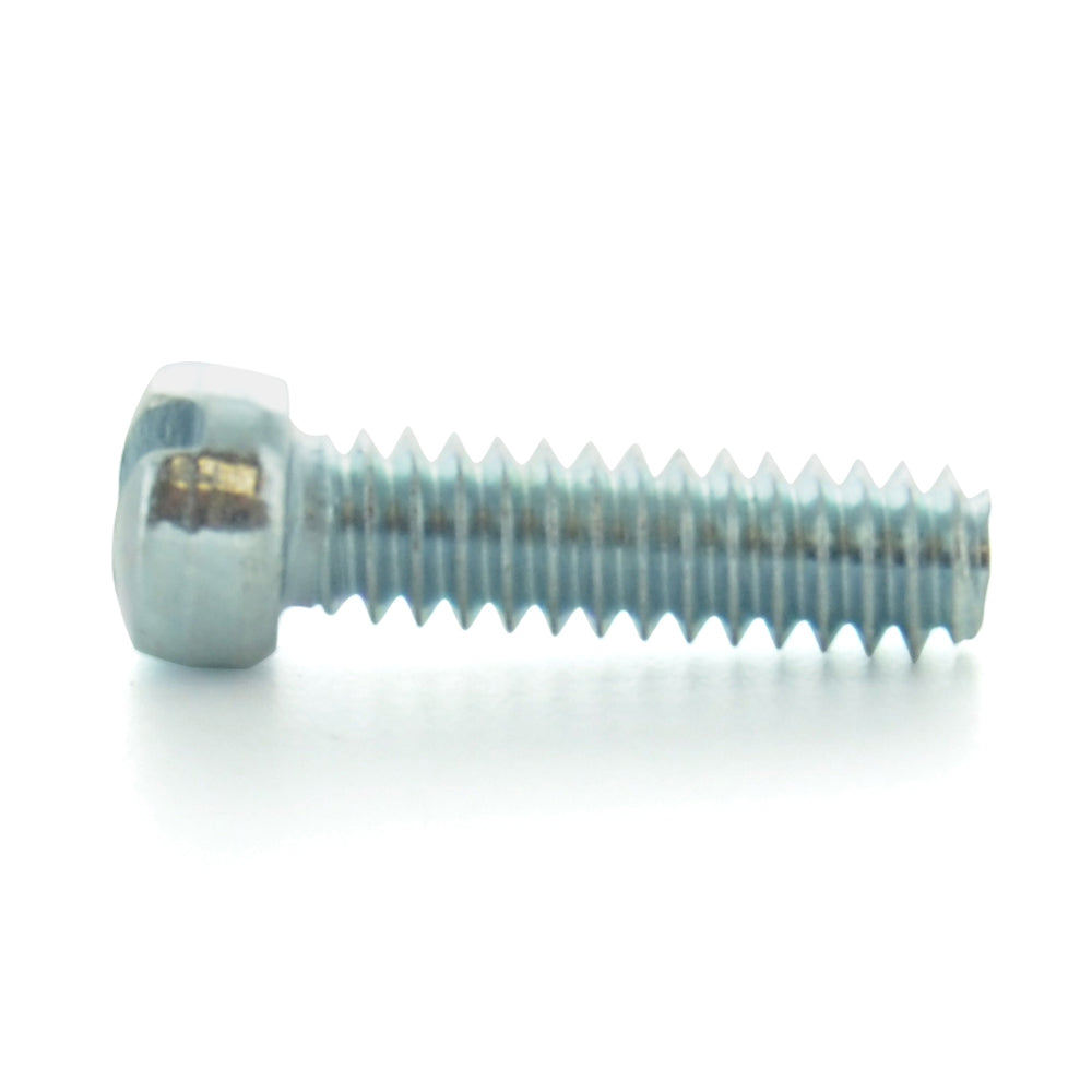 #10-32 x 1/2 Inch Fine Zinc Plated Steel Slotted Drive Fillister Head Machine Screw