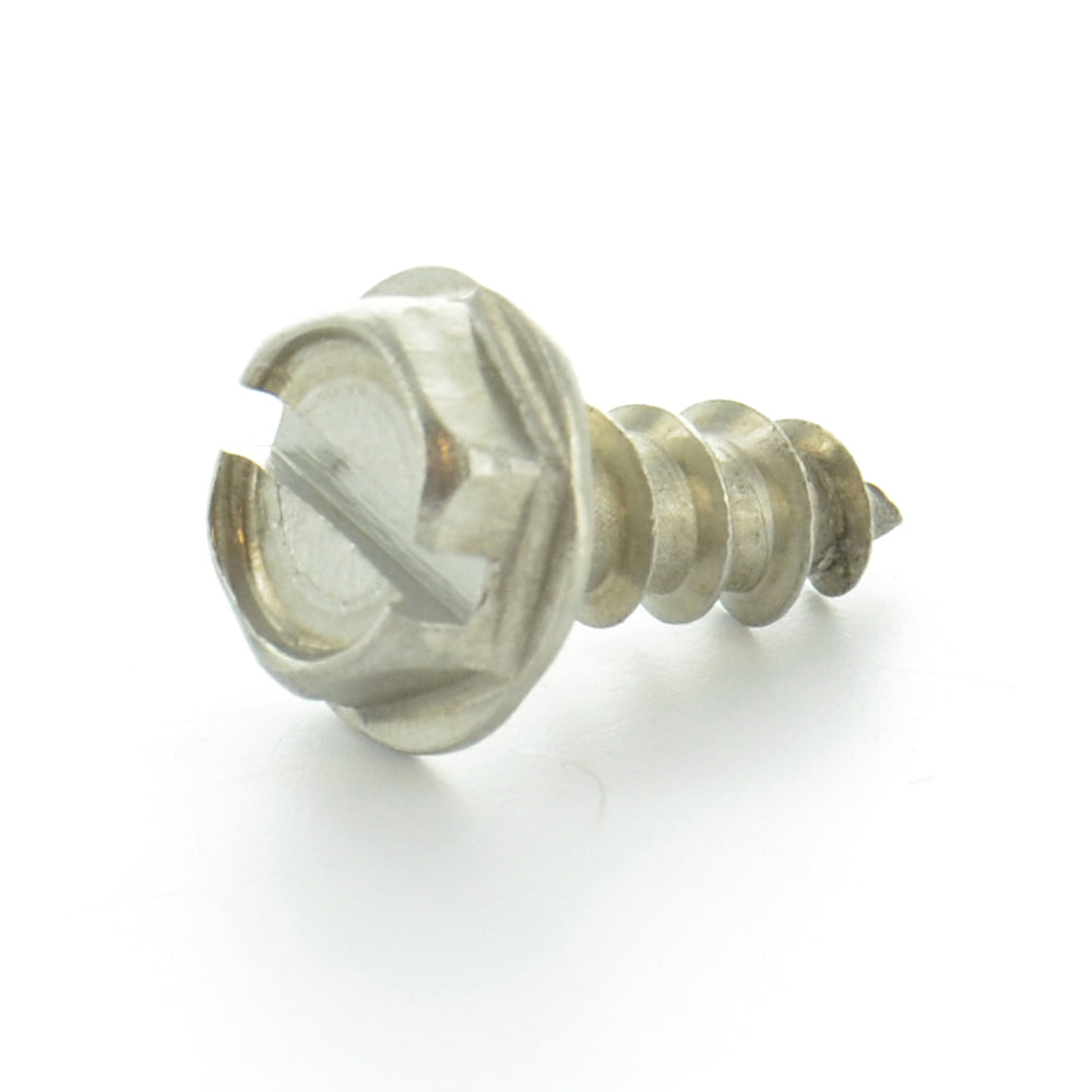 #8 x 2 Inch Plain 18-8 (A2) Stainless Steel Indented Hex Washer Head Type-Ab Self-Tapping Sheet Metal Screw