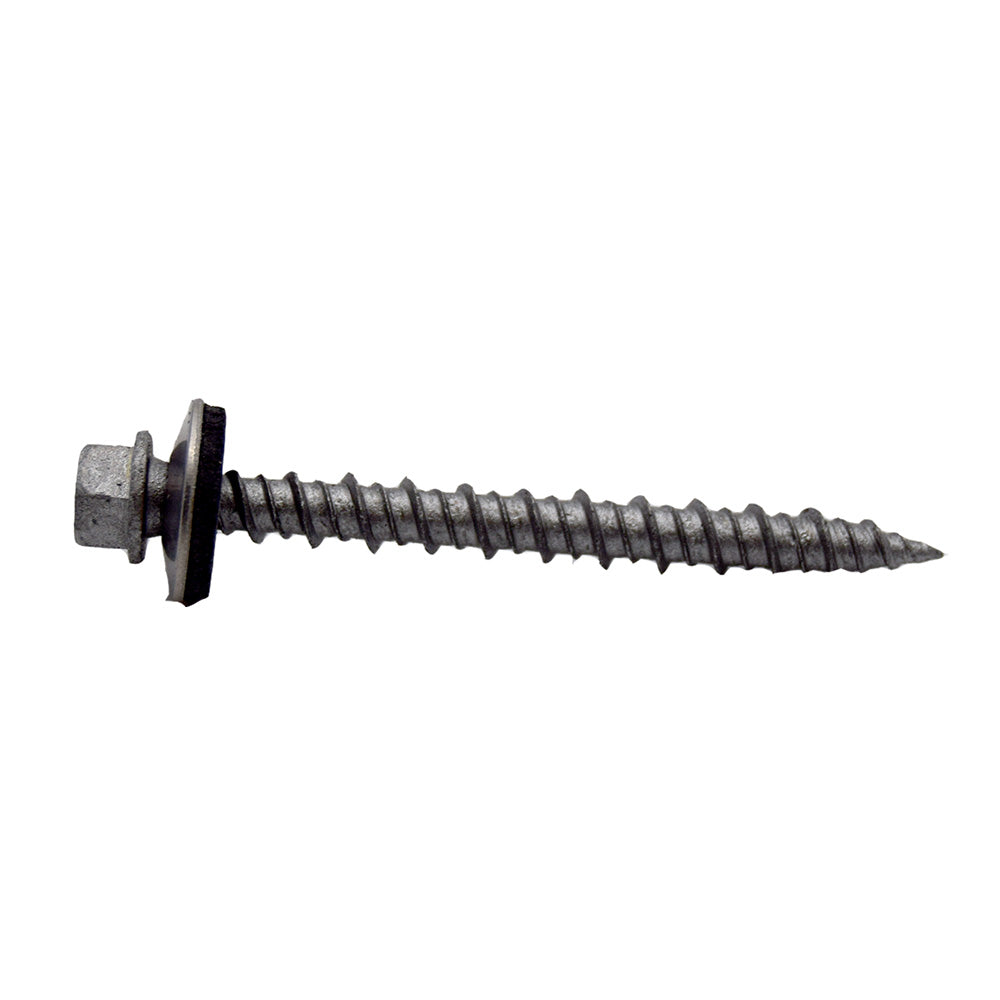 #10 x 1" Unslotted Hi-Hex Washer Head Type 17 Screw W/Stainless Steel Bonded Sealing Washer For Metal To Wood- Weather Coated