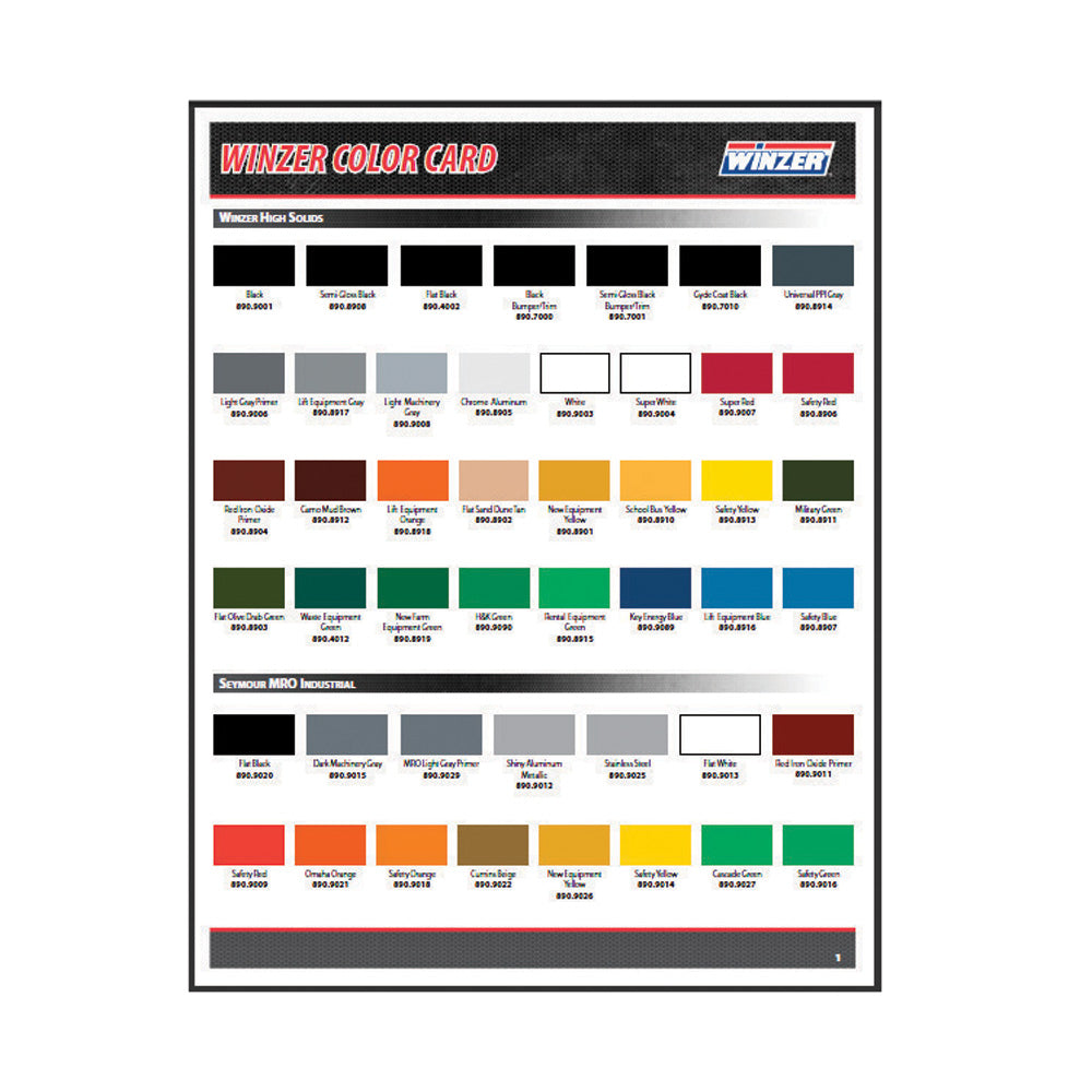 WINZER PAINT COLOR CARD