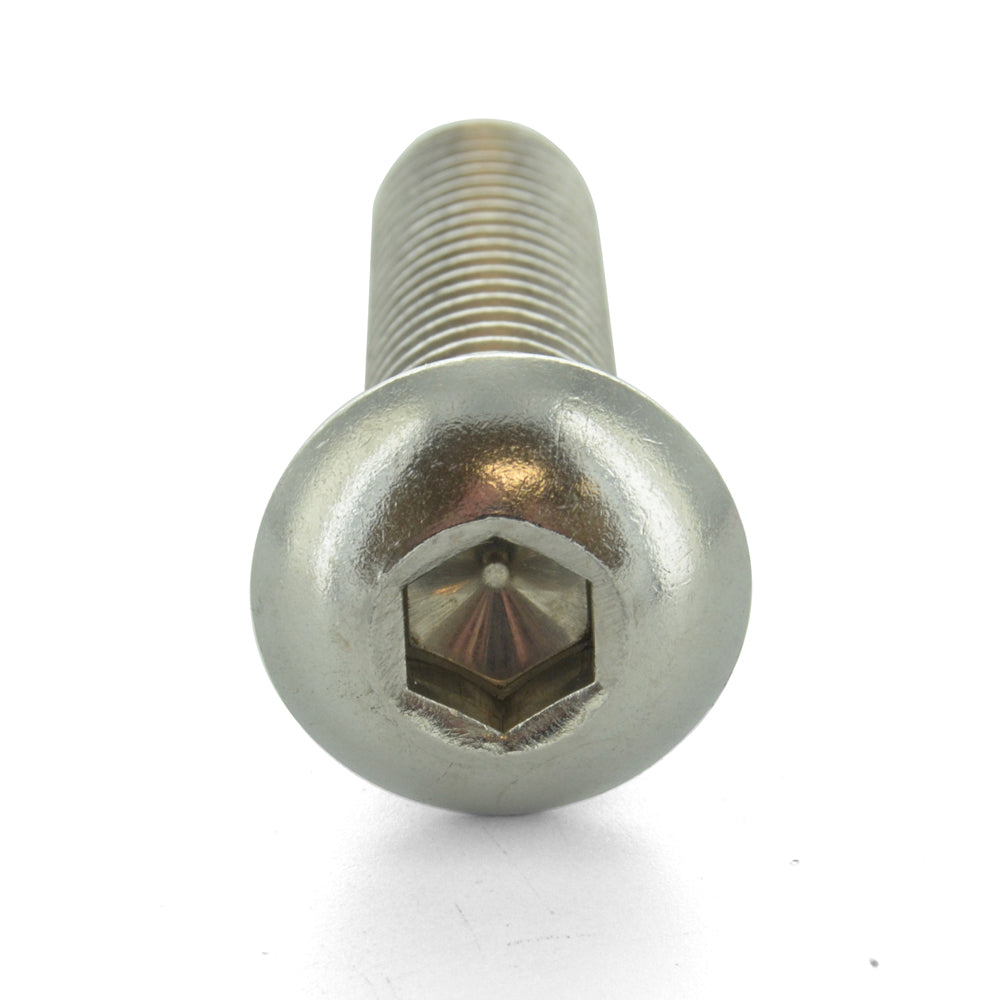 1/2-13 x 1 Inch Coarse Plain 18-8 (A2) Stainless Steel Button Head Socket Cap Screw