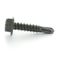 #14 x 1-1/2 Inch Black Oxide Hardened Steel #3 Point Indented Hex Washer Head Self-Drilling Tek Screw
