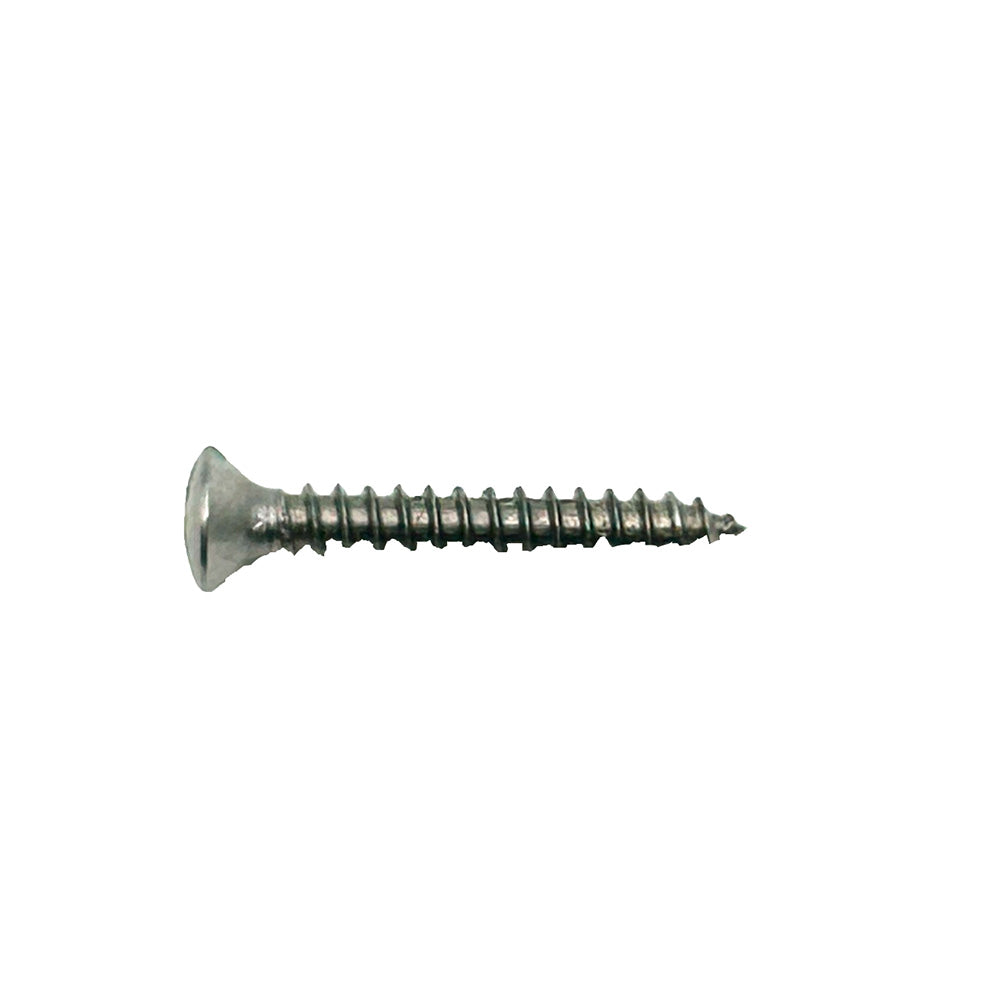 #4 x 3/8 Inch Plain 18-8 (A2) Stainless Steel Oval Slotted Type-A Self-Tapping Sheet Metal Screw