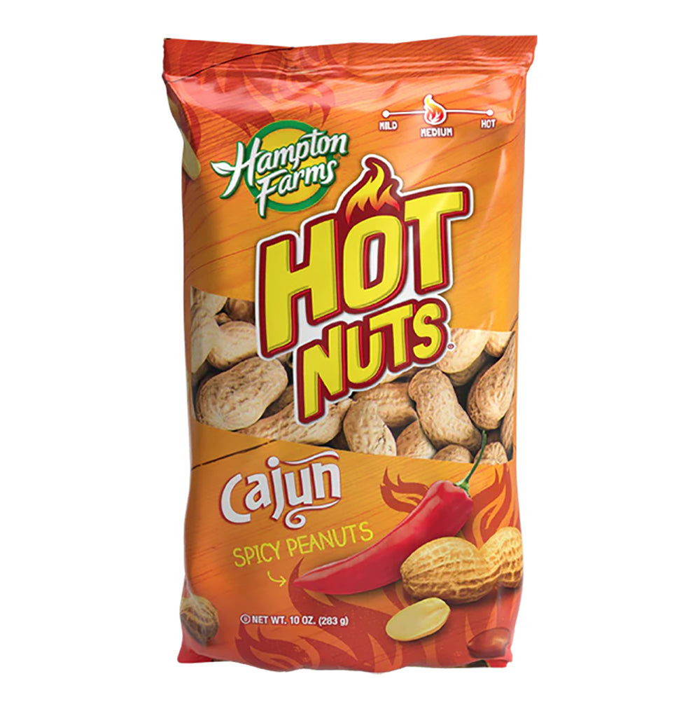 Hampton Farms Cajun Spicy Hot Nuts - In-Shelled Peanuts- 10 Oz. Net Weight