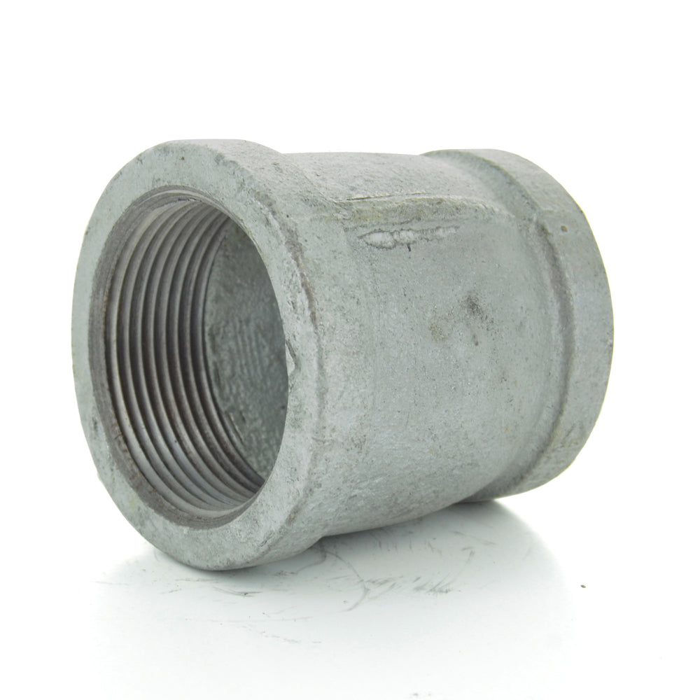 3/4" x 1/2" Schedule 40 Malleable Iron Welded Reducing Coupling Galvanized Made In USA