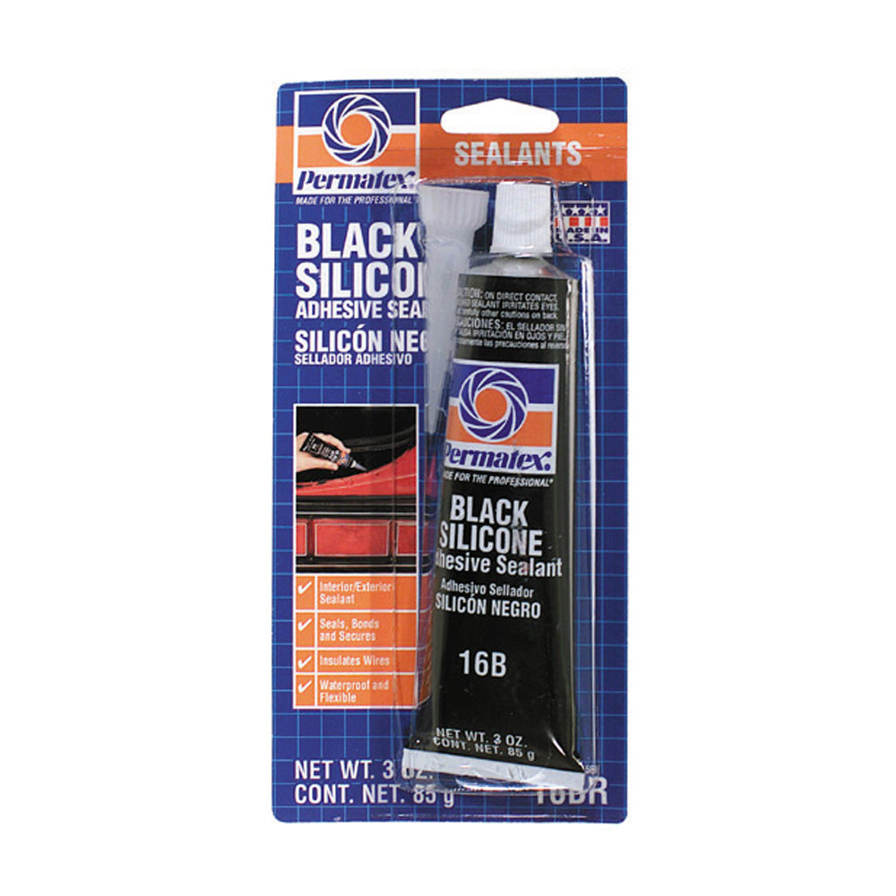 Permatex Black Rtv Silicone Adhesive Sealant - 3 oz.