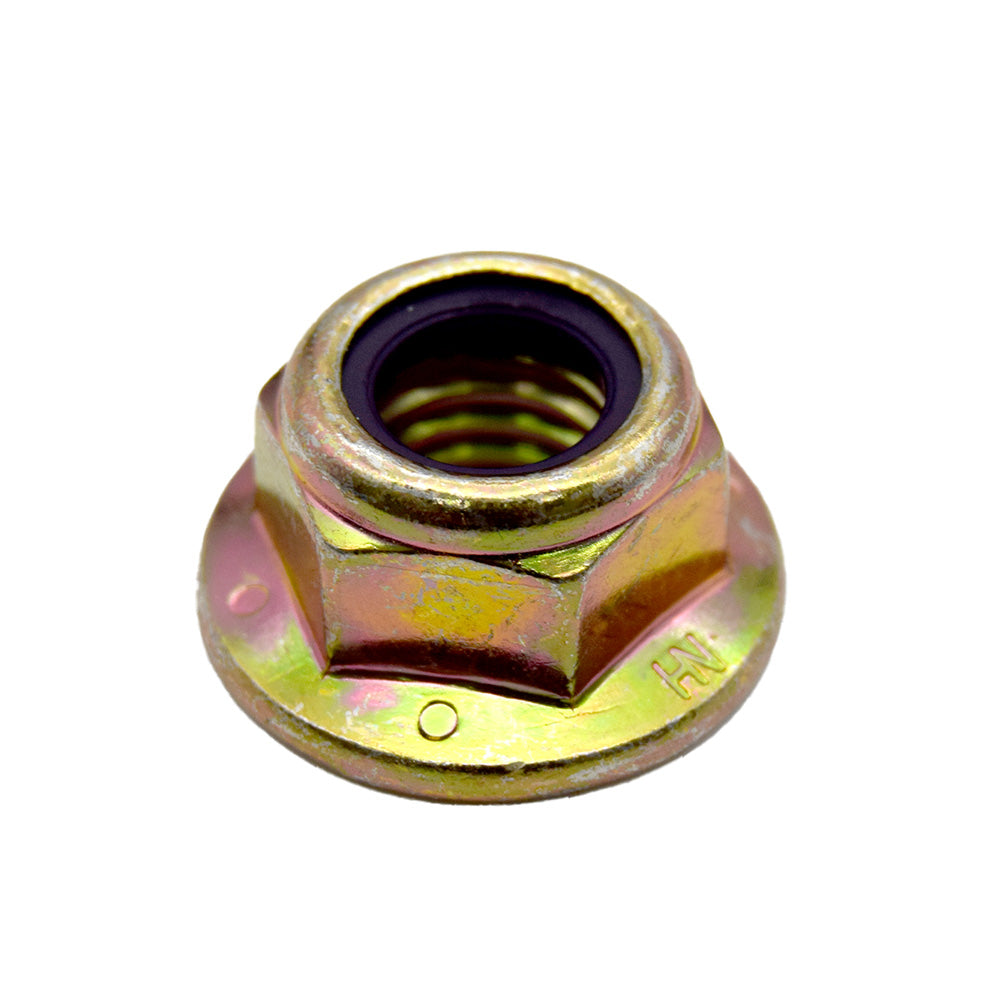 3/4-10 Grade 8 Zinc Yellow Flanged Nylon Insert Lock Nut Purple Nylon Insert