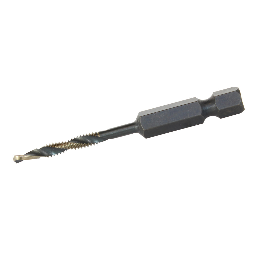 #8-32 Hex Shank 135 Degree Split Point Gold Surface Treated Combination Drill and Tap