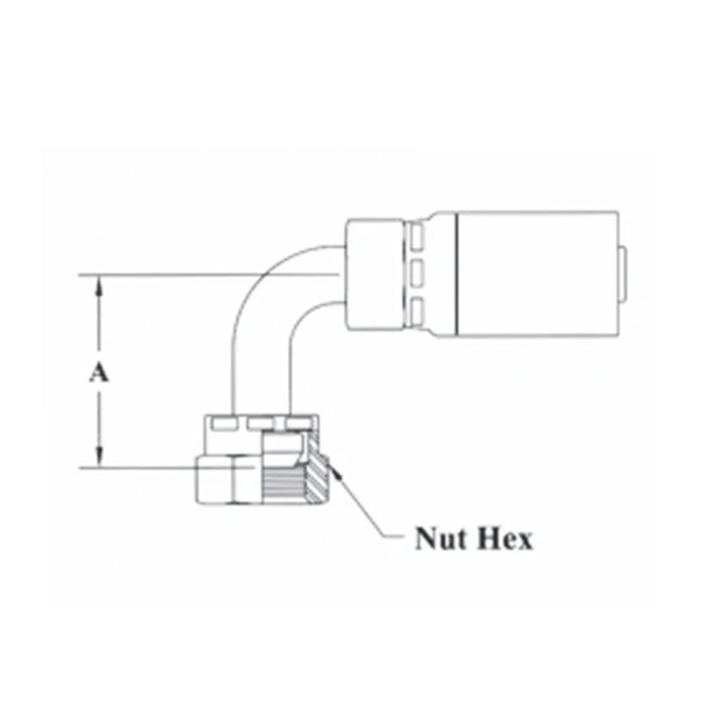 Female British Standard Parallel Pipe (Bspp) Swivel 90 Elbow 1/2 Inch Hose X 1/2 Pipe