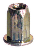 M6 Blue Passivated (A2K) Galvanized Steel Rivet Nut With Round Pan Head and Hexagon Shank