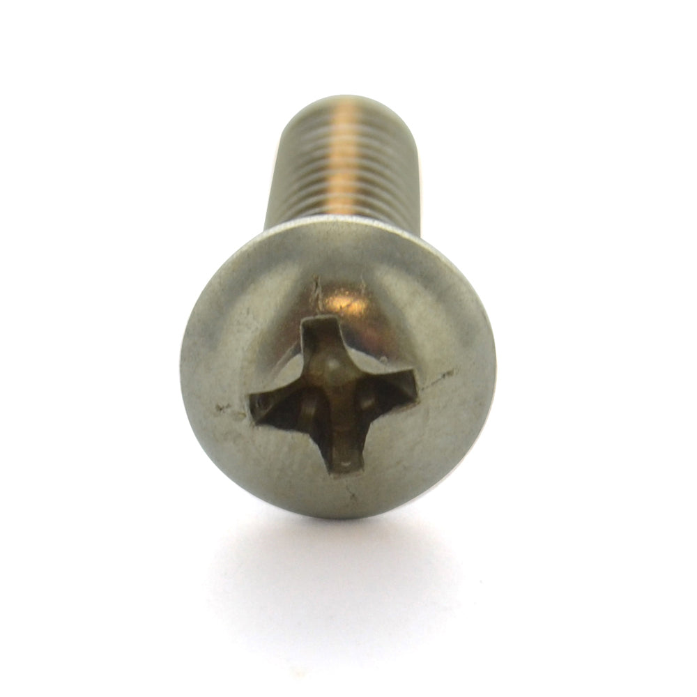 #10-24 x 3/4 Inch Coarse Plain 18-8 (A2) Stainless Steel #2 Phillips Drive Round Head Machine Screw
