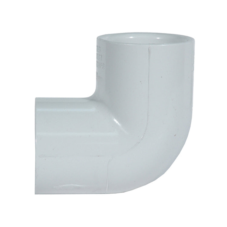 1-1/4 Inch Socket Sch 40 White Pvc 90 Degree Elbow