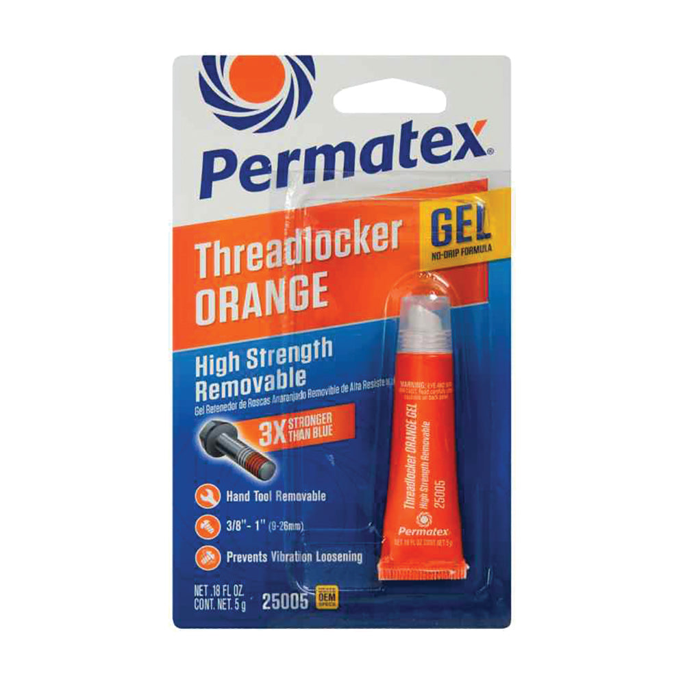 Permatex High Strength Removable Threadlocker Orange- 10 Ml