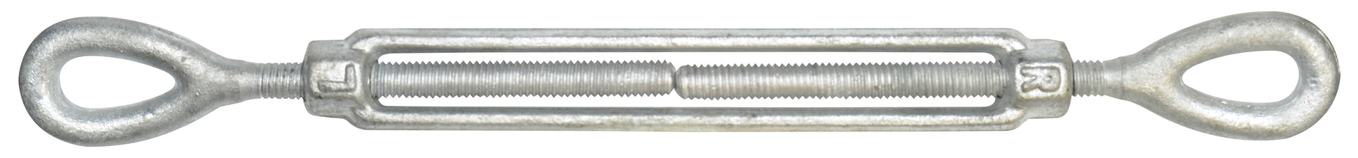 1/2 Inch x 6 Inch Hot Galvanized 1030 Carbon Steel Eye and Eye Turnbuckle