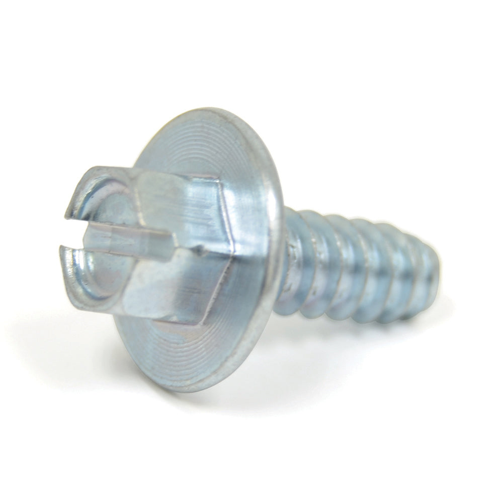 1/4-14 Inch x 5/8 Inch Slotted Hex Flange Head Machine Screw Zinc
