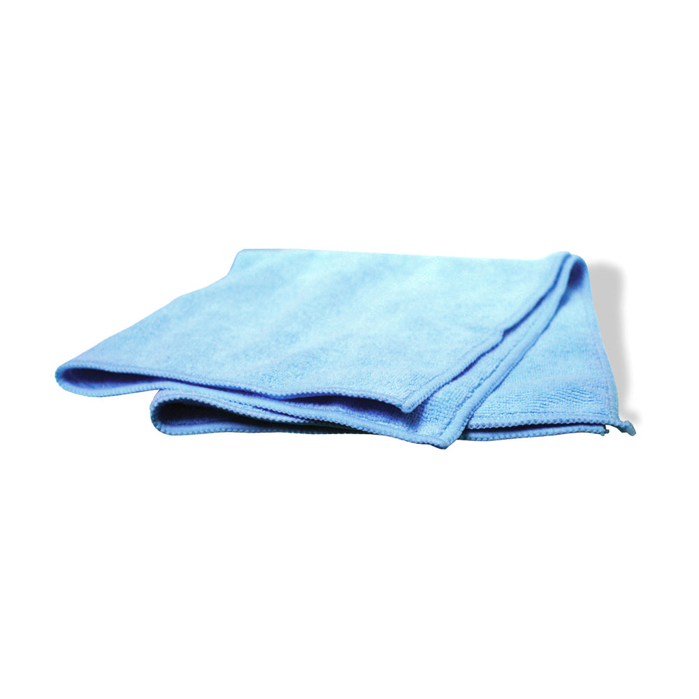 16 Inch x 16 Inch Blue Polyester Industrial Grade Microfiber Towel - Pack of 12