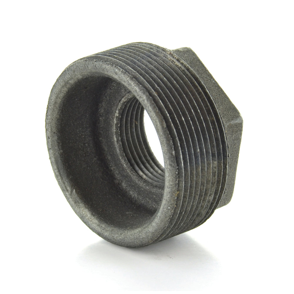 1/2" X 1/8" Schedule 40 Threaded Black Malleable Iron Hex Bushing