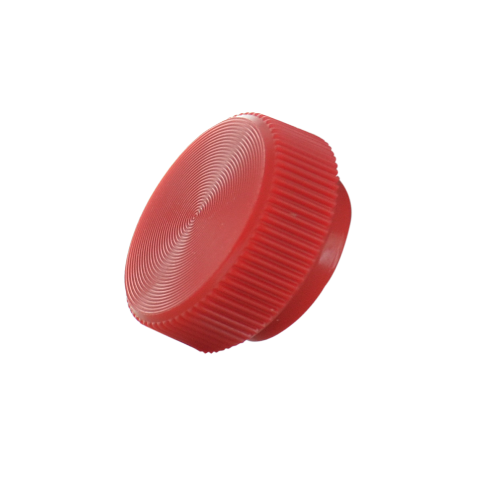 Red Knurled Thumb Screw Knob 1/4 Inch - (3/4 Inch Diameter)
