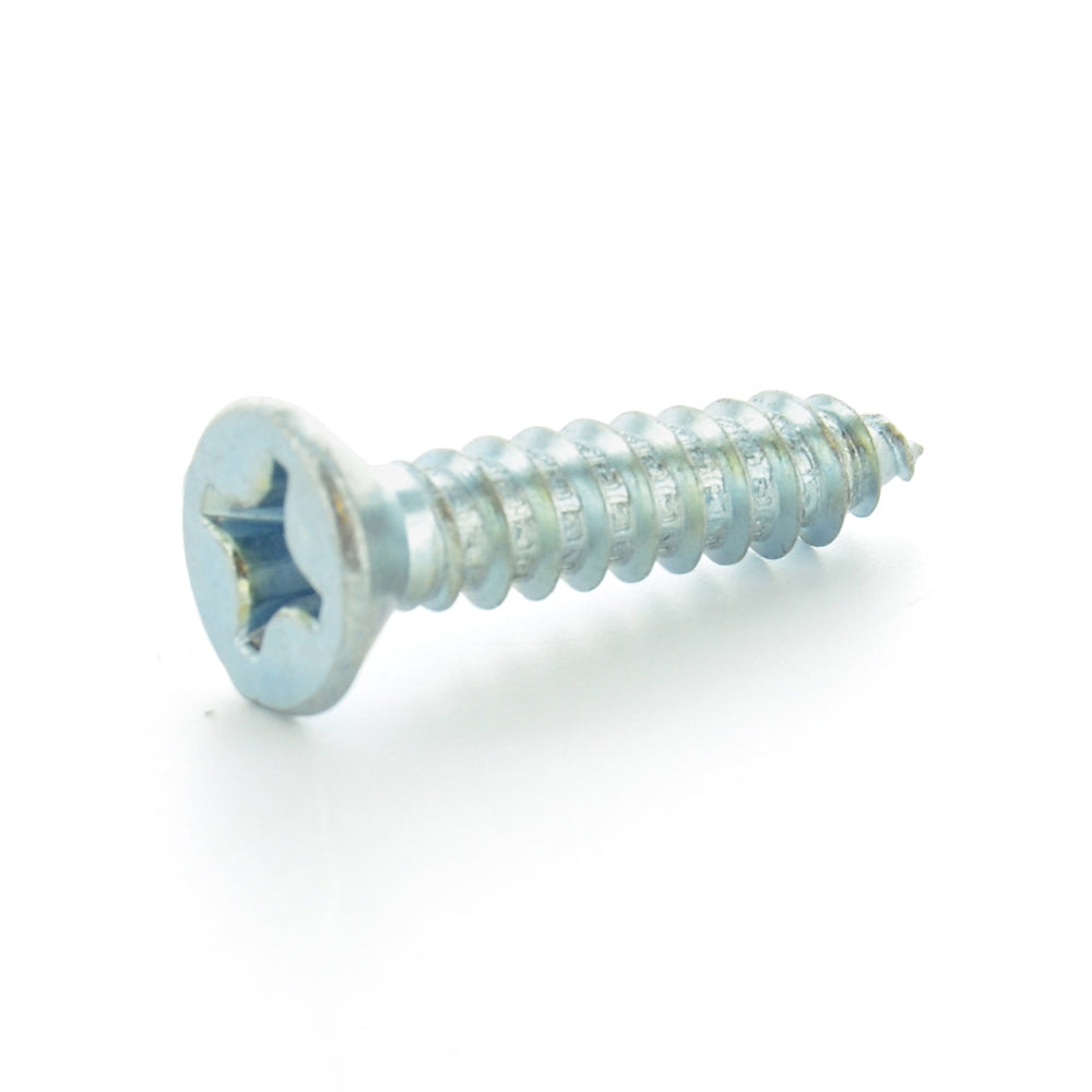 #14 x 7/8 Inch Zinc Plated Low Carbon Steel Flat - Countersunk Head Type Ab Self-Tapping Sheet Metal Screw - Clearance