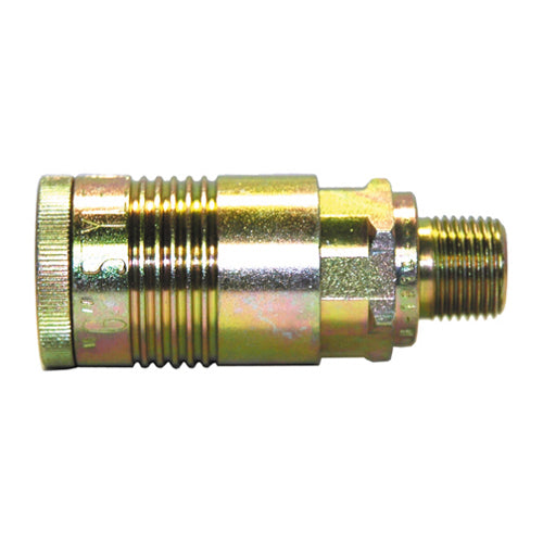 1/2 Inch Basic Size Industrial Interchange and Tru-Flate / Parker Style Interchange Coupler Male 3/8 Inch Npt