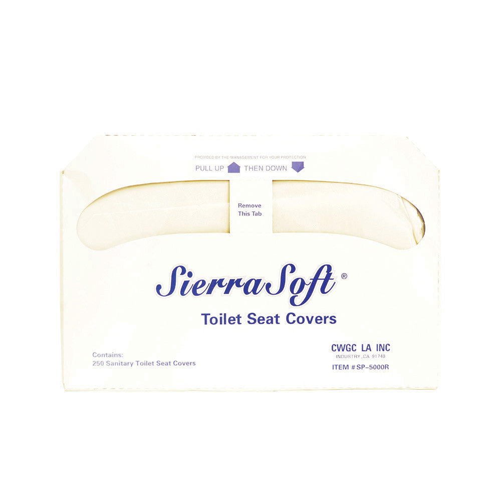 Sierra soft tissue toilet seat cover. Half-fold with 250 per pack