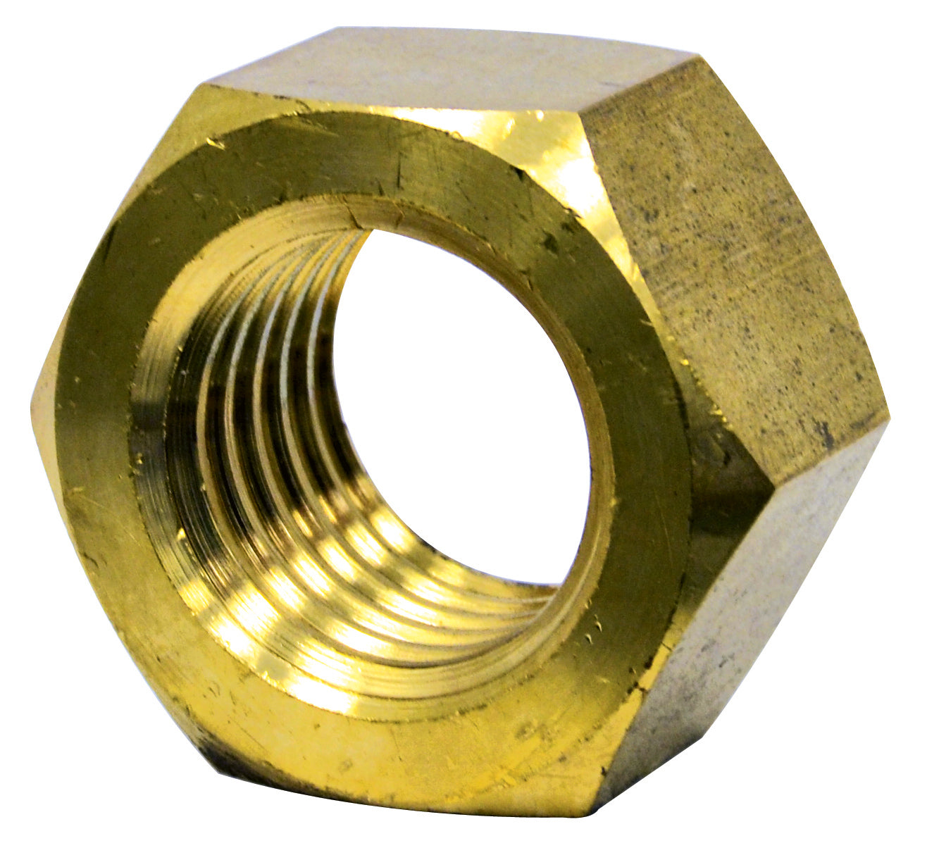 1/2-13 Brass Finished Hex Nut Coarse