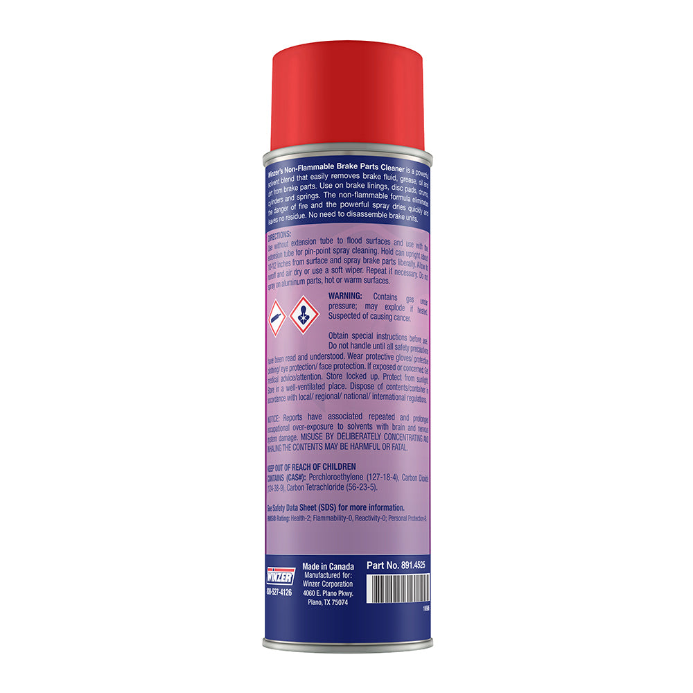 Winzer Non-Flammable Brake & Parts Cleaner - 18.5 Oz Net Wt. - Aerosol