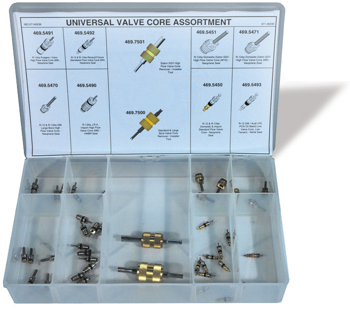Winzer 45 Piece A/C Universal Valve Core Assortment Drawer - Supplier Pre-Built Kit