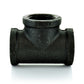 1/2" Schedule 40 Female NPT Black Welded Malleable Iron Straight Tee USA