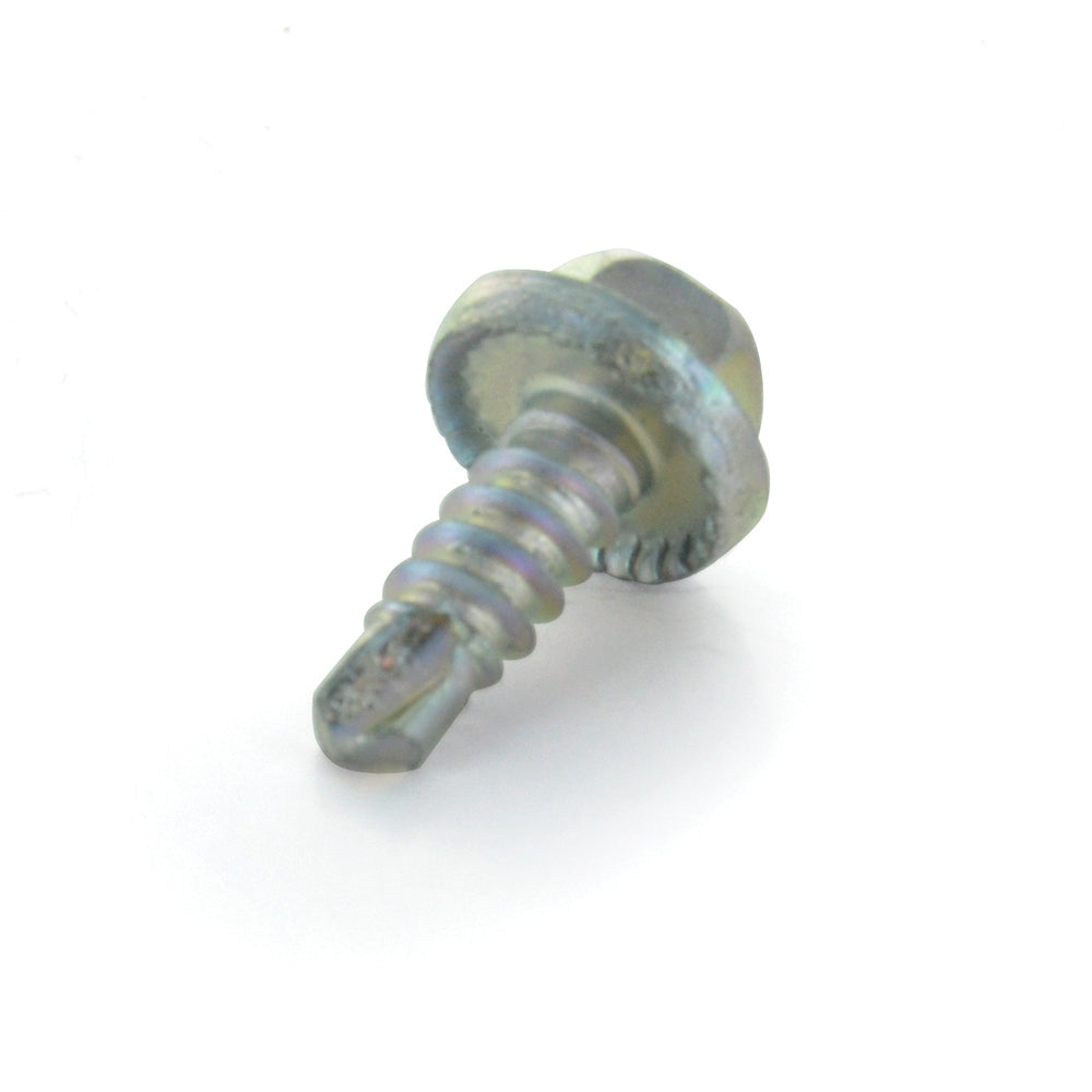 #10-16 x 1/2 Inch Slotted Hex Washer Head Drill Point Tek Zinc