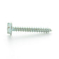 1/4-14 x 3/4 Inch Hex Head Slotted Drive Silver Zinc Cr+3 Low Carbon Tapping Screw.