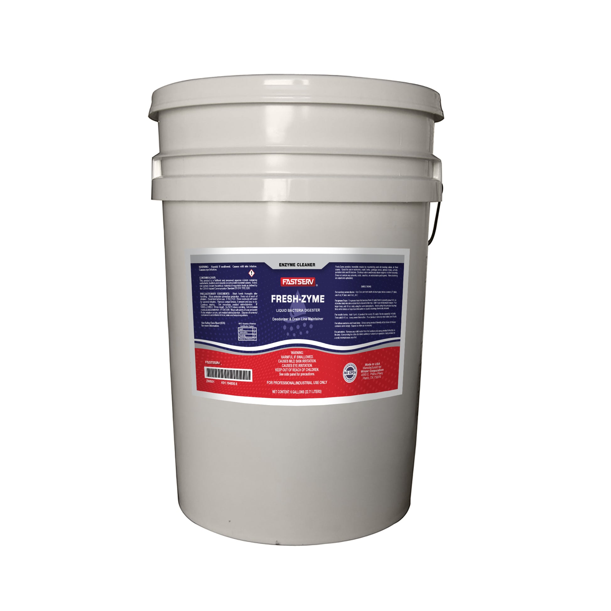FastServ Fresh-Zyme Liquid Bacteria Deodorizer & Drain Maintainer - 6 gal