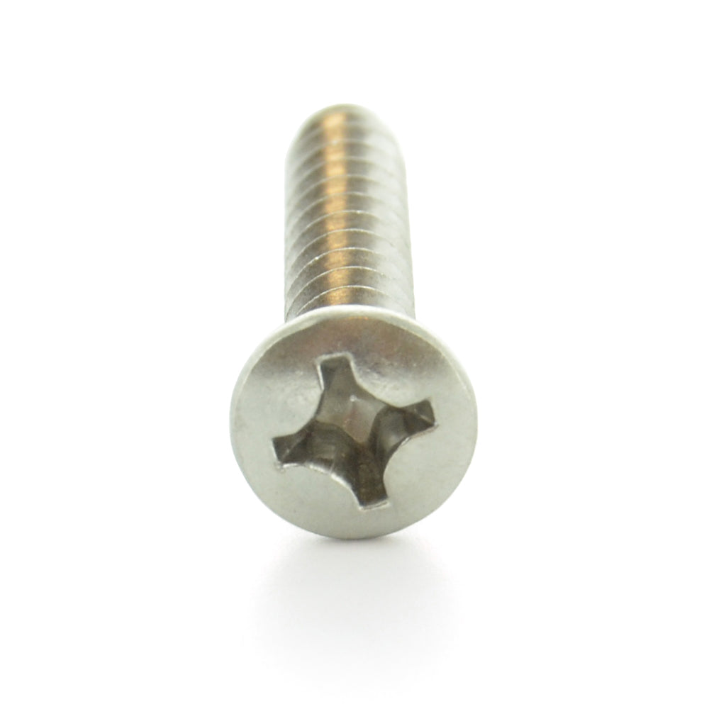#4 x 3/8 Inch Plain 18-8 (A2) Stainless Steel Oval Slotted Type-A Self-Tapping Sheet Metal Screw
