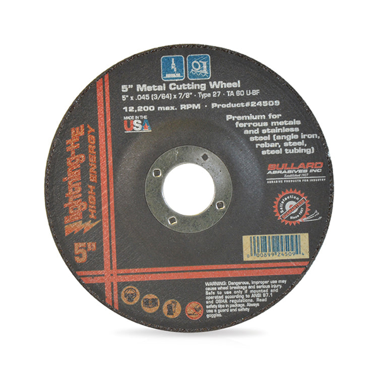 6 Inch x .045 Inch x 7/8 Inch ZA60-S-BF Quickie Cut™ Thin Reinforced Cut-Off Wheels Type 27
