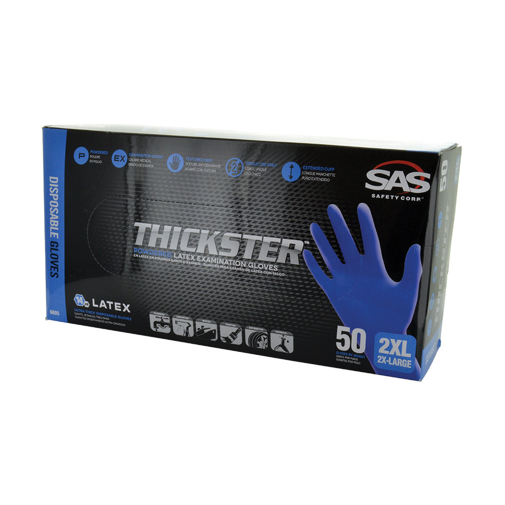 Thickster Latex Disposable Glove Xx-Large Blue Box of 50