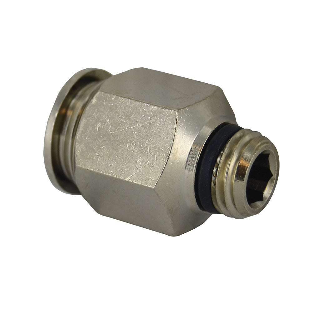 M12 Tube x 1/4 Inch Pipe Straight Male Adaptor Short - Universal Thread