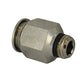 M12 Tube x 1/4 Inch Pipe Straight Male Adaptor Short - Universal Thread