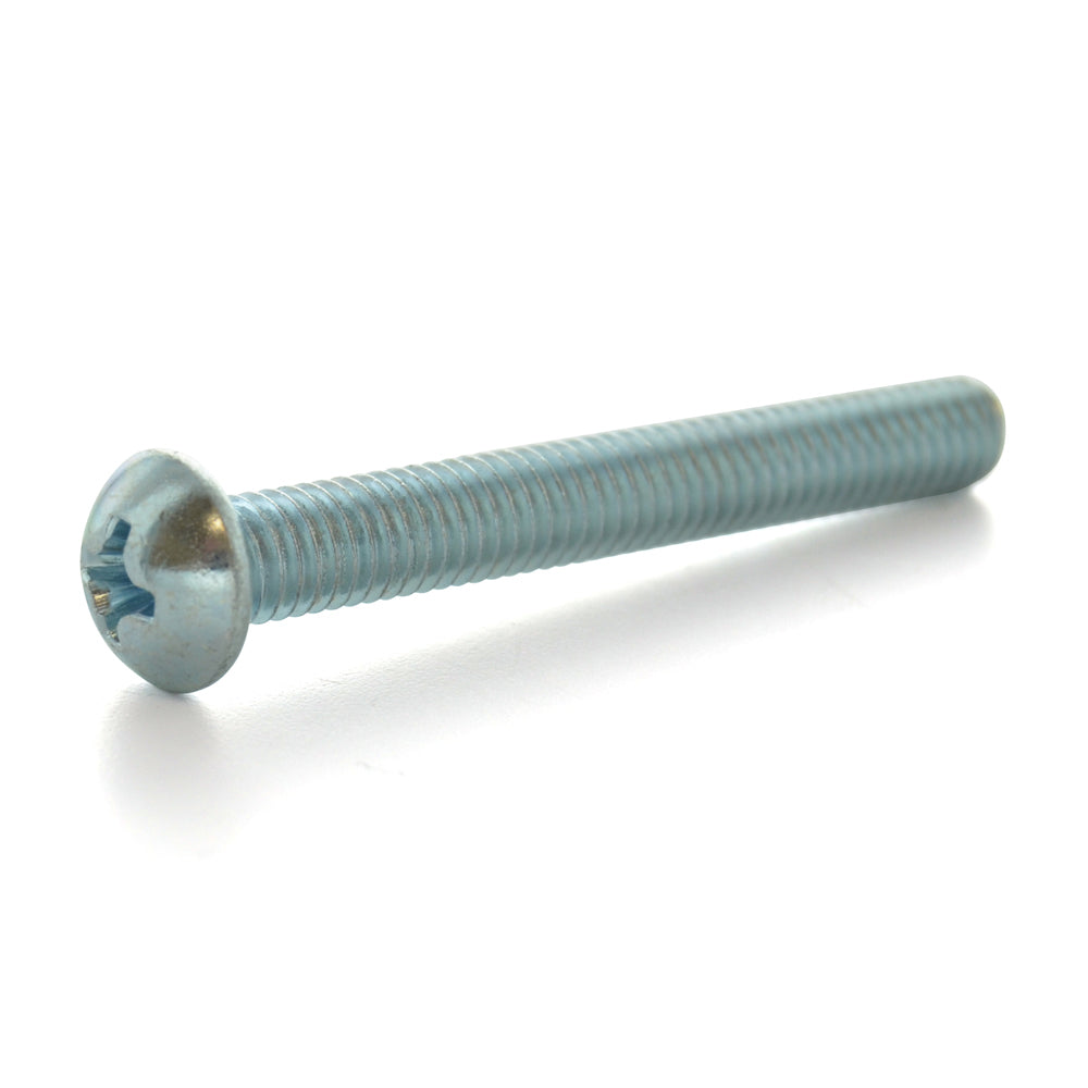 #10-32 x 1 Inch Fine Zinc Plated Steel #2 Phillips Drive Round Head Machine Screw