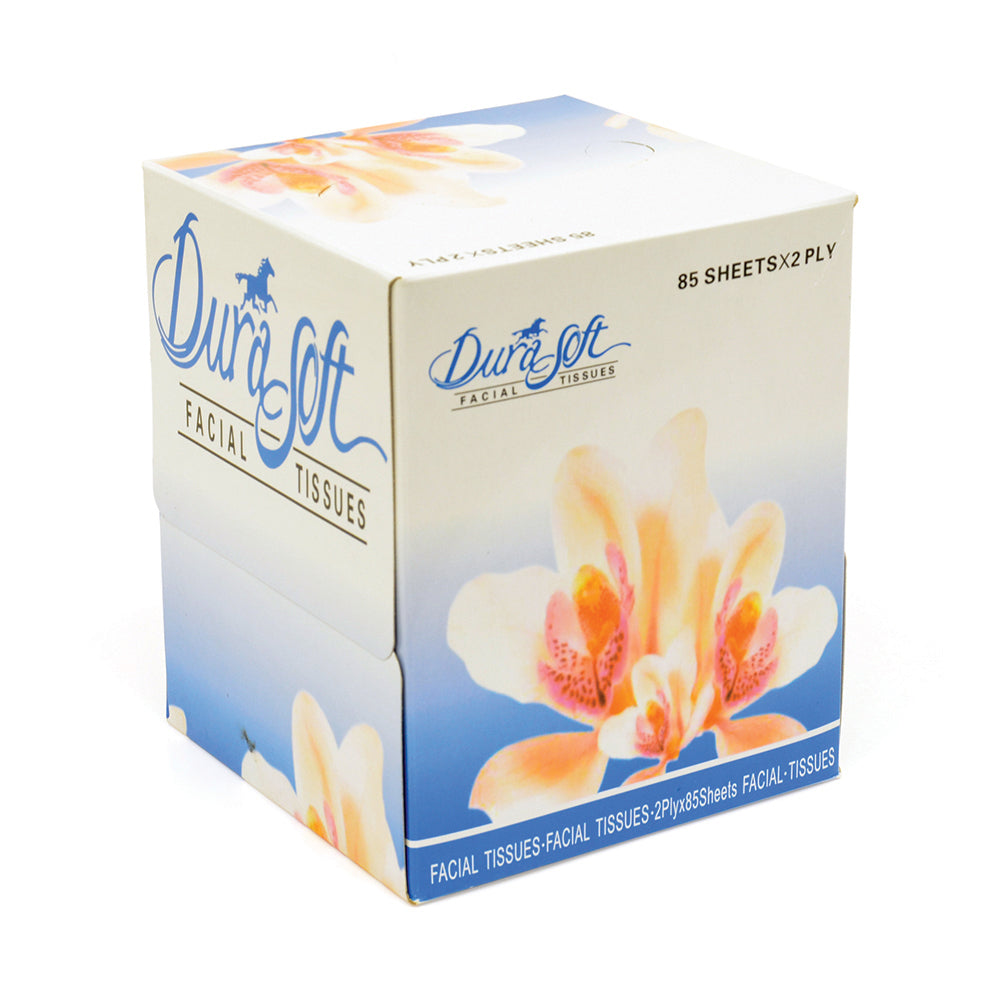 8 Inch x 8 Inch 2-Ply White Facial Tissue - 85 Per Case