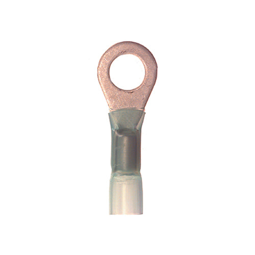 16-14 Gauge Ring Terminal Solder Shrink Nylon Insulated 5/16" Stud Blue