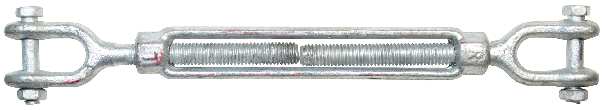 3/4 Inch x 12 Inch Hot Galvanized 1030 Carbon Steel Jaw and Jaw Turnbuckle