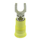 12-10 Awg #6 Stud Yellow Nylon Insulated Block Fork Terminal