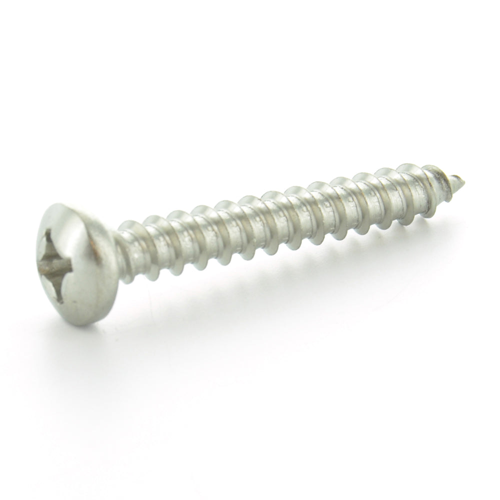 #8-15 x 3/4 Inch Plain 18-8 (A2) Stainless Steel Pan Head Type-A Self-Tapping Sheet Metal Screw