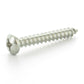 #10-12 x 1-1/2 Inch Plain 18-8 (A2) Stainless Steel Pan Head Type-A Self-Tapping Sheet Metal Screw